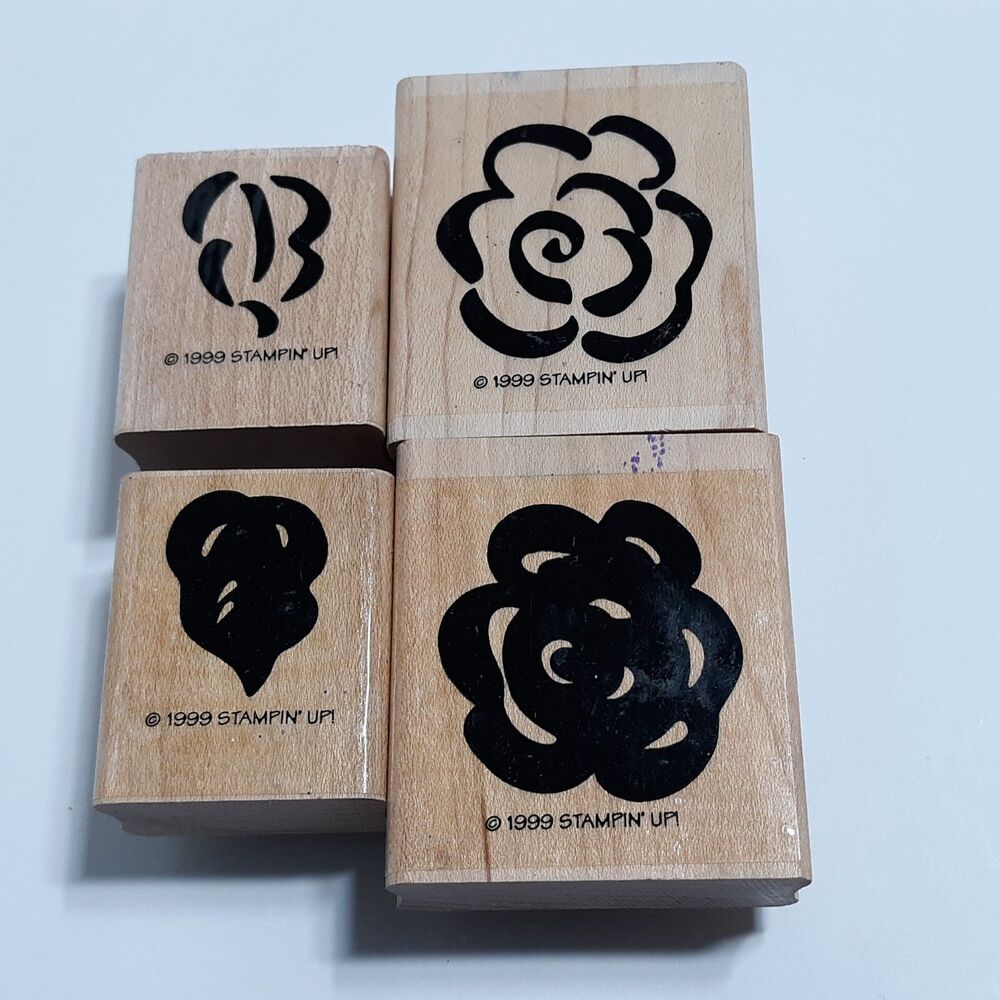 Stampin Up Flower Rubber Stamps Mounted Leaves Leaf Floral Boho Garden
